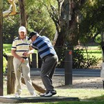 Vic Gazzola on the tee